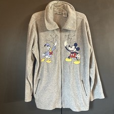 Vintage Disney Catalog Full Zip Fleece Jacket Mickey Donald XL VTG Soft