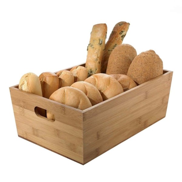 Leone Eckiger Brotkorb Aus Bambus 30X20X11 Cm - Brotkorb-image