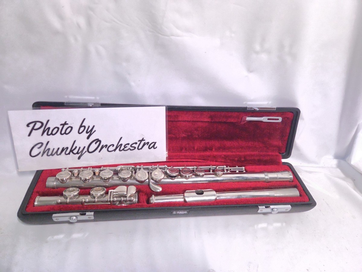 YAMAHA YFL-211 Flute Silver Plated E-mechanism Tested Working
