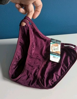 NWT Vtg VASSARETTE DOUBLE STRING BIKINI PANTIES sz 5 Second Skin PLUM PURPLE