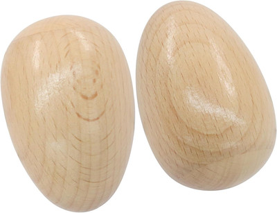 2 Pack Natural Finish Wood Egg Shaker Musical Hand Percussion Instrument