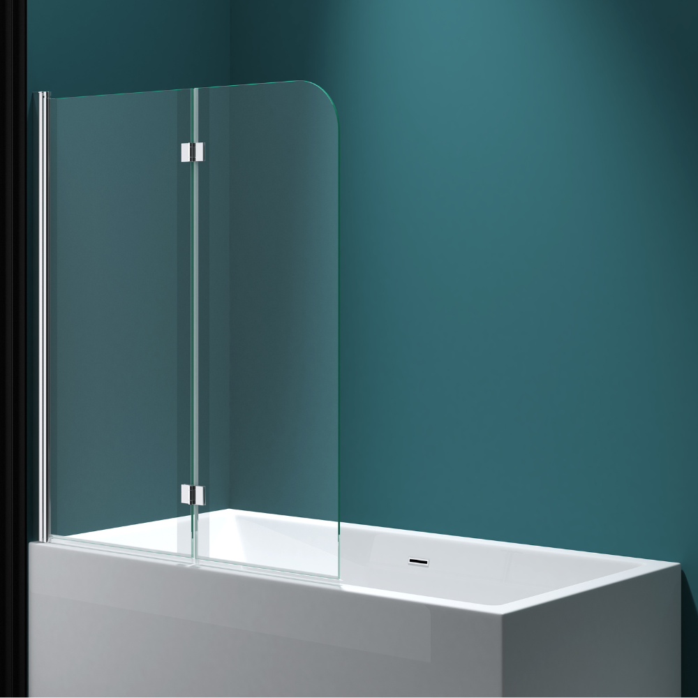 Durovin Bathrooms Over Bath Shower Screen 180° Hinged 2 Fold Folding Shower Bath
