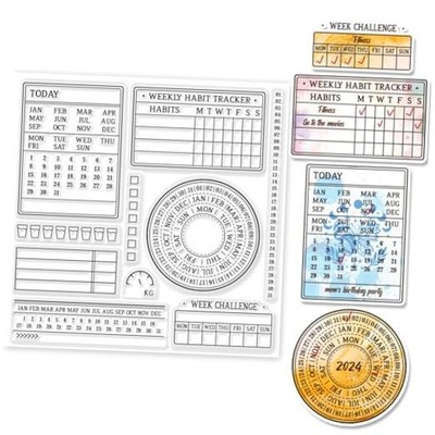  Time Planning Table Clear Stamps for Cards Making Time Schedule Silicone 