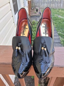 WOMENS TAYLOR SAY'S  RUMMY BLACK LEATHER STILETTOS 6" PLATFORM SHOES SZ 10 RARE!