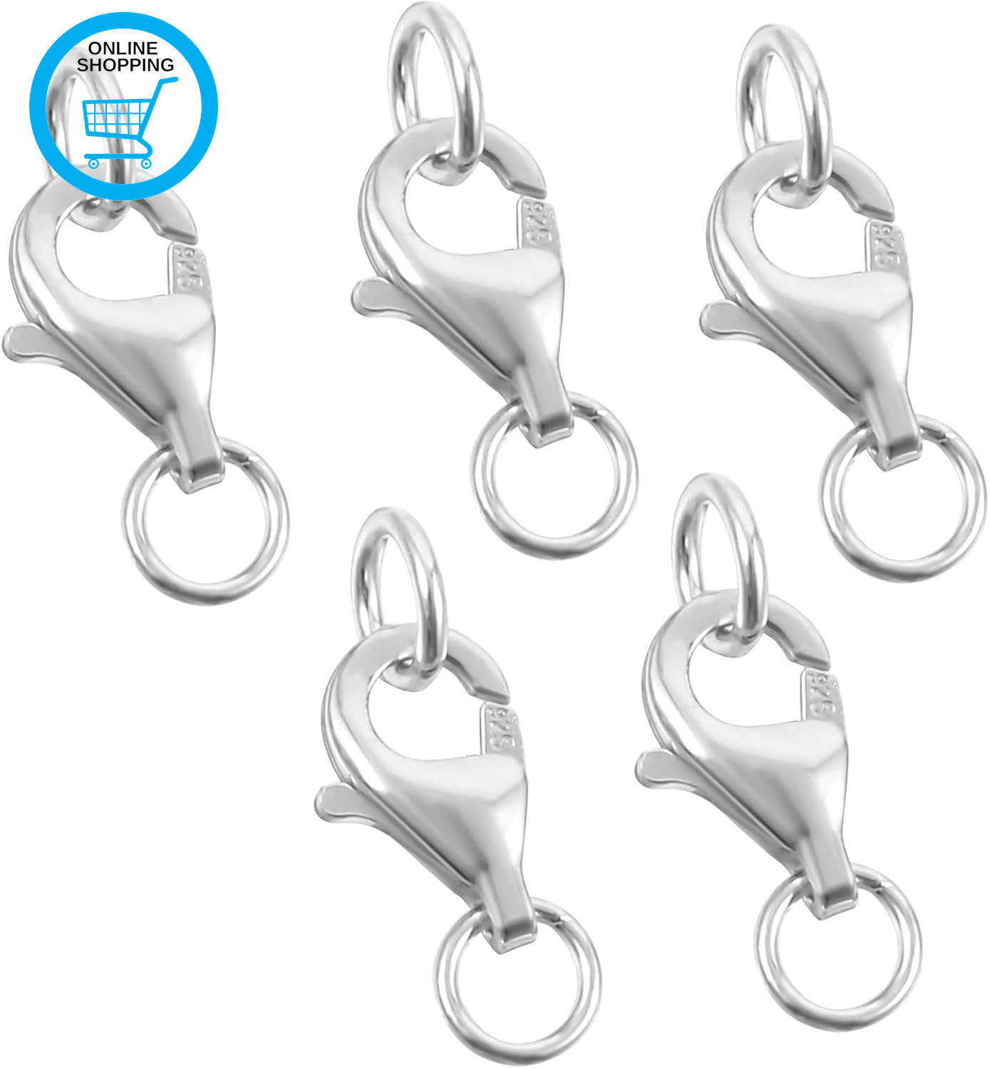 5 Sets Lobster Clasps 925 Sterling Silver Necklace Clasp Lobster Clasps for Jewe