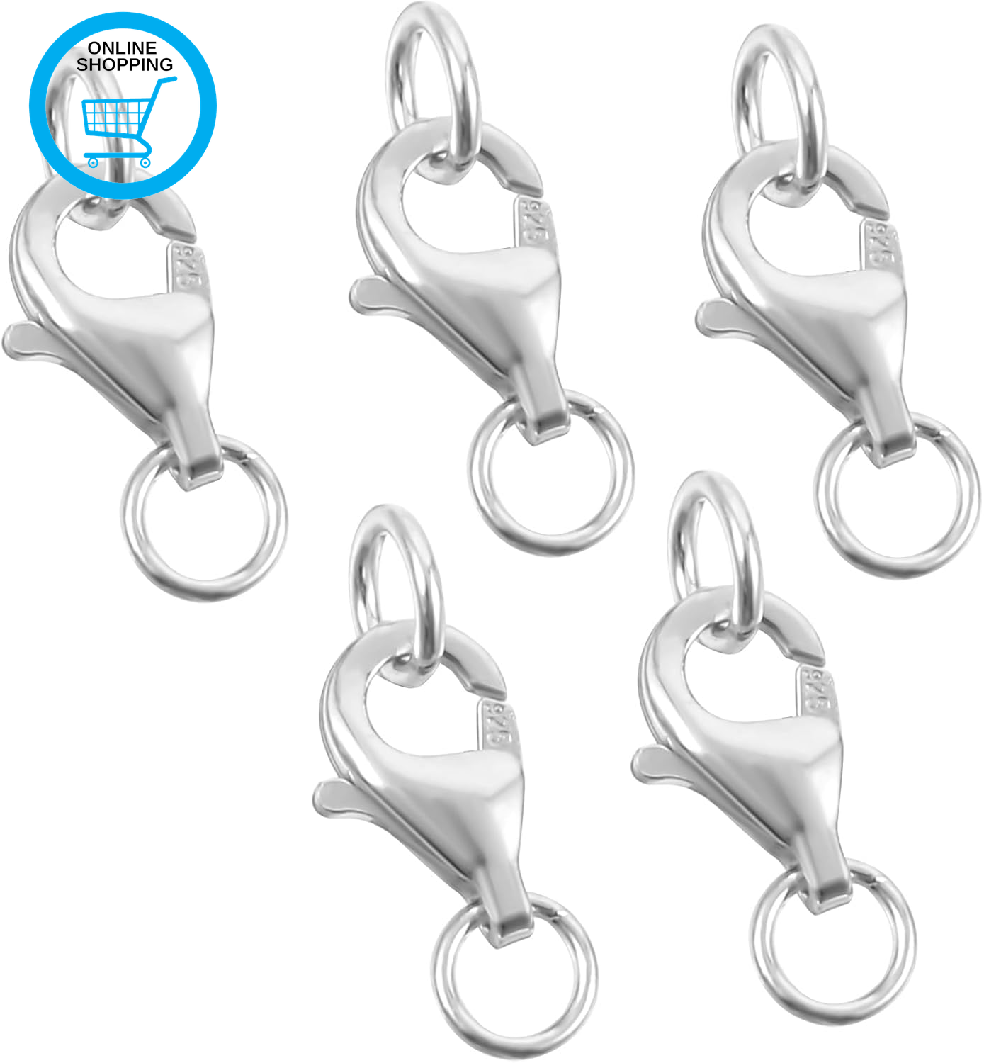 5 Sets Lobster Clasps 925 Sterling Silver Necklace Clasp Lobster Clasps for Jewe