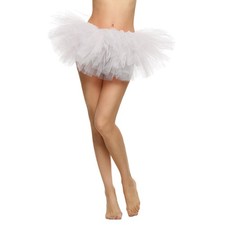 Women's Classic Tulle Layered Tutu Skirt Ballet Dancing Dress White
