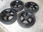Set of 4 black alloy Saab wheels with tyres 225 45 Z R17