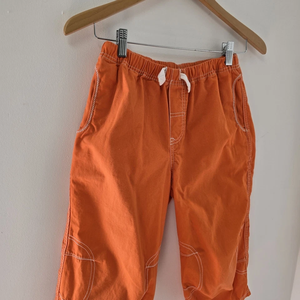 Pantalones Cortos Hanna Andersson Talla 120 12 Cubierta Niños Naranja Bolsillos Cintura Elásticos Foto 4 de 4
