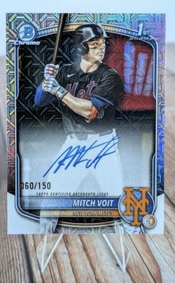 Mitch Voit 2025 Bowman Chrome HTA Choice 1st Auto Refractor /150 #CPA-MV | Mets