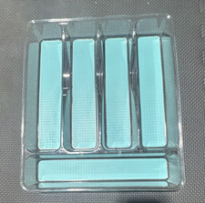 Clear Plastic Drawer Organizer Tray Set, 2 Multi-Compartment Trays