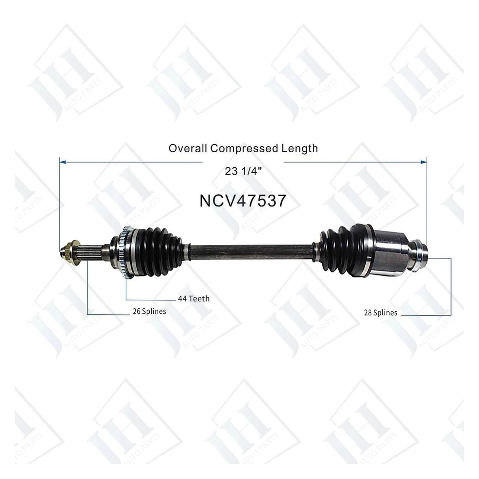 OE Front Pair Left Right CV Axle Shaft Set For 1999-01 Mazda Protege FWD Manual - Image 3 of 4