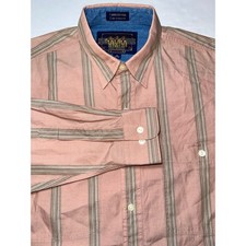 Chaps Ralph Lauren Vtg Men's Boy Scouts Pink Stripe Long Sleeve Shirt 16 34/35