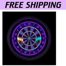 Neon Glowing Dartboard Set: 18-Inch Bristle Board with Steel Tip Darts Included