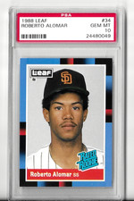 ROBERTO ALOMAR 1988 LEAF Baseball ROOKIE RC PSA 10 HOF RARO