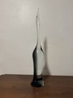 Scultura uccellino gru fumè Murano vetro artistico metà secolo Luciano Gaspari #1