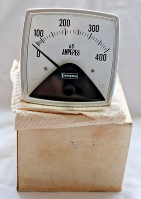 AA-LSSC Crompton Gauge Meter Ammeter 016-02 Type 0-400A 5A Range Instrument Amps