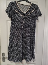 Size 20 Black Paisley Print Dress Western Boho Cottage Core Short Sleeve Frill