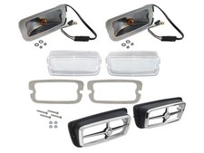 1971-72 Maverick Grille Lamp Kit Lenses Gaske...