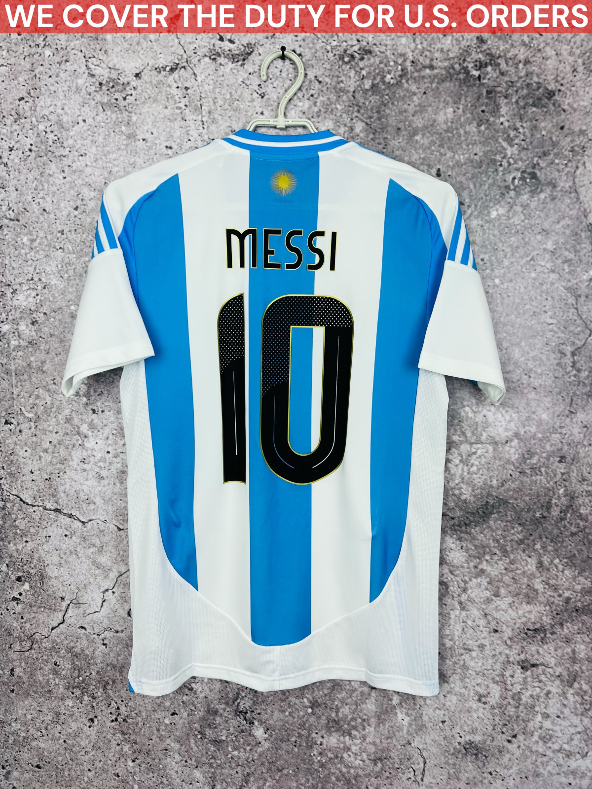 ARGENTINA TEAM JERSEY 2024 HOME ADIDAS SOCCER SHIRT MESSI #10 MEN SIZE S