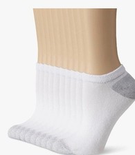 Women's Soft Moisture-wicking Socks No Show White 6 Pairs Size 5-9 C374