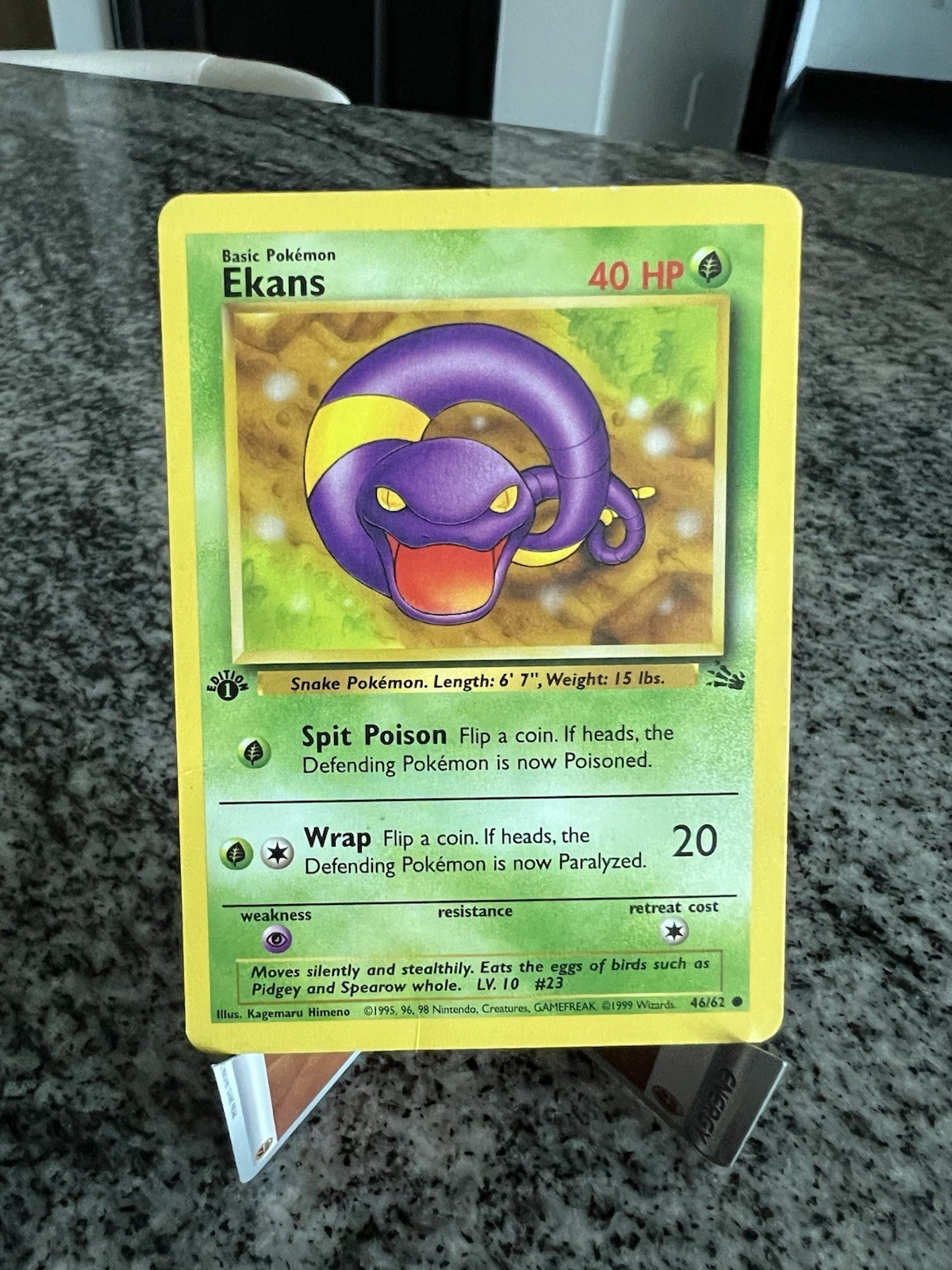 Pokémon TCG Ekans Fossil 46 1st Edition Common Card