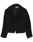 PINKO Womens Crop Blazer Jacket UK 8 Small Black Wool DQ09