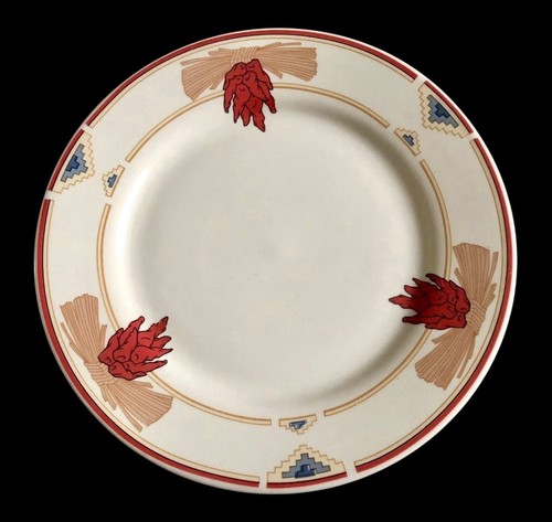 Set Of 4 Vintage Meiwa Southwest Native Aztec Table Art 7-5/8” Salad Plates EUC - Picture 3 of 6