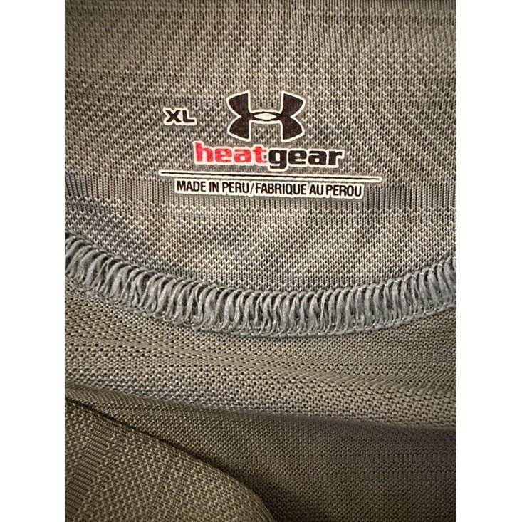 Under Armour HeatGear Mens XL Polo Shirt Sage Green Striped Short Sleeve Golf image 2