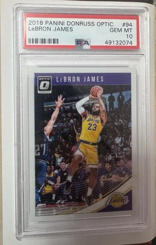 2018 PANINI DONRUSS OPTIC BASKETBALL CARD #94 LEBRON JAMES PSA 10 NBA LA LAKERS