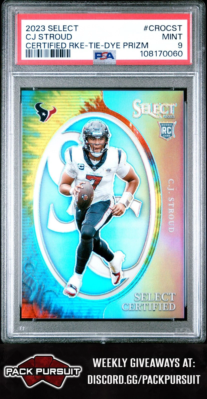 CJ Stroud Panini Select Certified Rookies #CROCST Tie-Dye