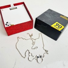 Disney Mickey and Minnie Mouse 90 Years Brass Silver Plated Necklace