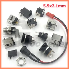 DC Power Socket Jack Plug Connector Male Female Panel Mount PCB 5.5mm x 2.1mm