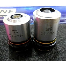 Olympus Tokyo Microscope Objectives Neo10  Neo20 409057  404356 Lot of 2