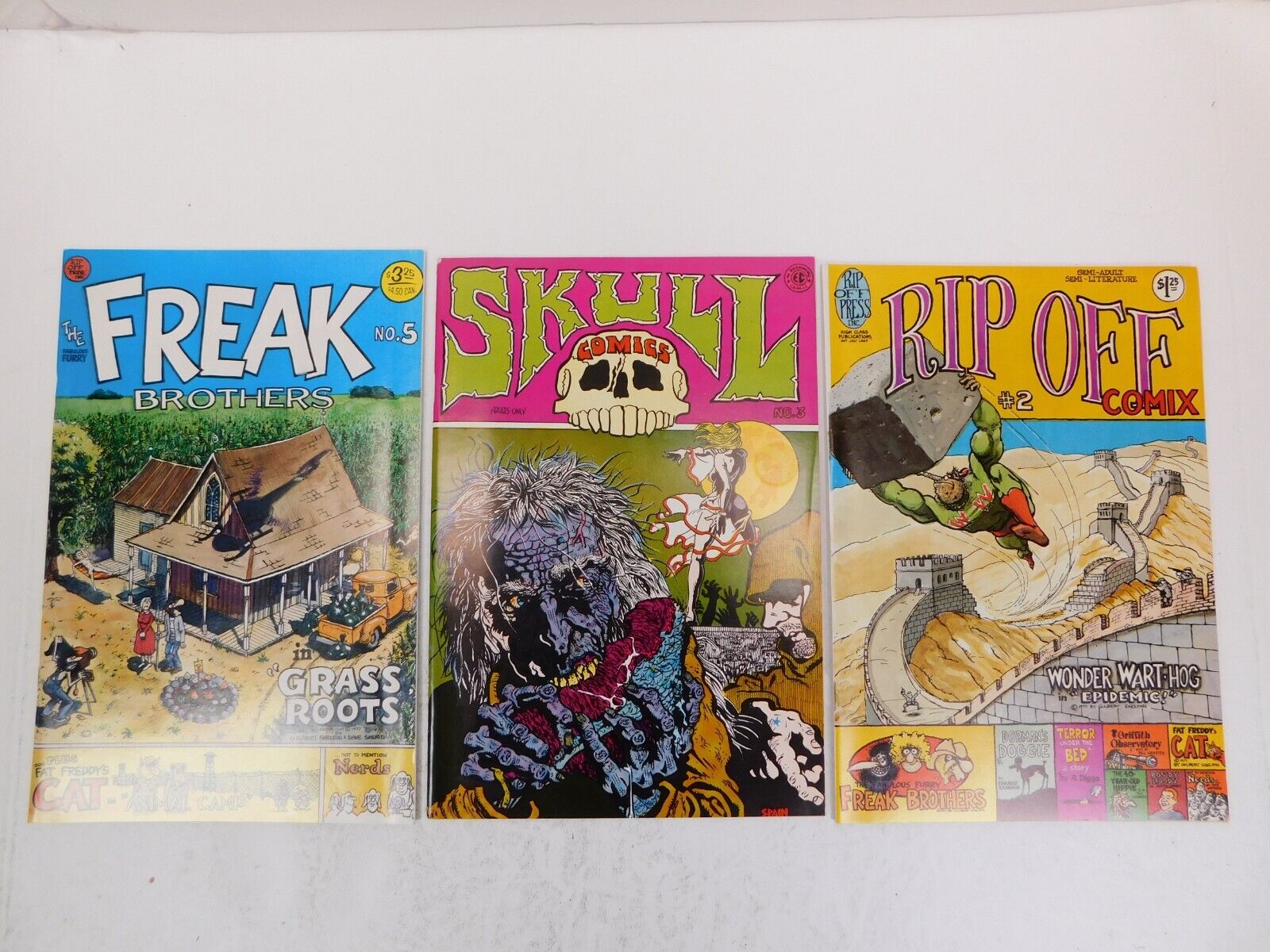 Freak Brothers Rip Off Skull Comix- Dave Sheridan Underground Comics Lot
