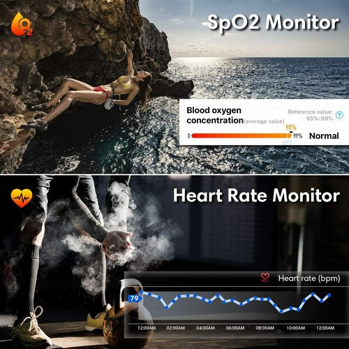 Indigi Sporty Smart Wrist Watch Phone - Heart Rate/Sleep Sensor + Calories Meter - Picture 6 of 9