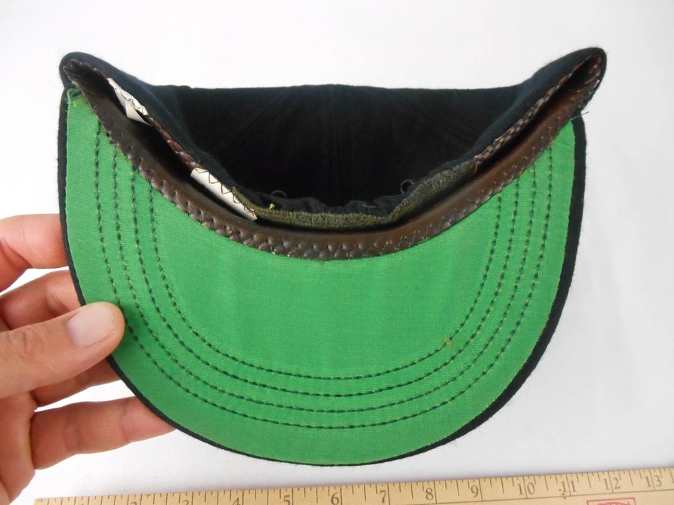 NOS Vintage Broner Black Wool Blend Baseball Hat Cap Small 6 7/8 **QUICK SHIP** - Image 3 of 4