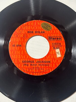 BOB DYLAN GEORGE JACKSON 7'' SINGLE 45 RECORD JUKEBOX ON COLUMBIA FOLK ROCK