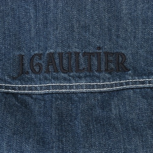 JOHN PAUL GAULTIER JUNIOR BLUE DENIM SNAP TRUCKER JEAN JACKET SZ 16A - Picture 4 of 8