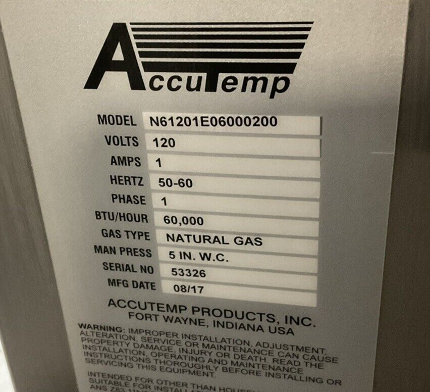 Used Accutemp Evolution N6 Steamer Natural Gas eBay