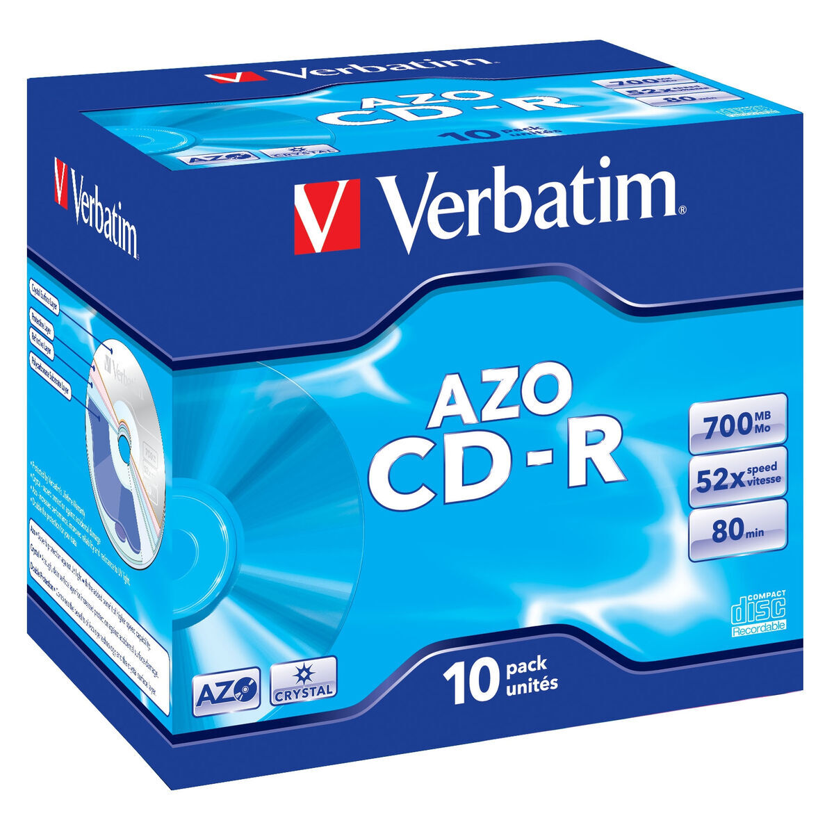 CD-R Verbatim CD-R AZO Crystal 700 MB [10 Unità]