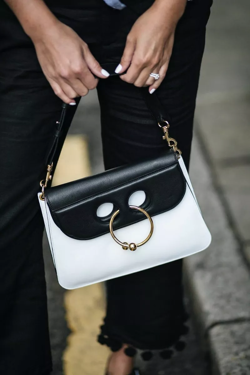 JW Anderson Chain Small Leather Hobo Bag in White