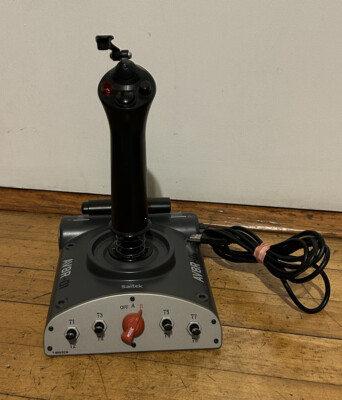 Saitek AV8R-01 USB Joystick PC Dual Throttle Flight Sim Stick Control Aviator