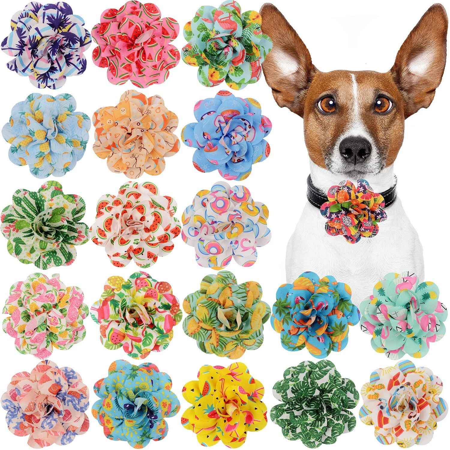 100Pcs Summer Design Dog Removable Bowtie Collar Holiday Pet Grooming Products