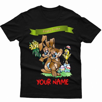 Personalisiertes süßes braunes passendes ausgefallenes T-Shirt Gesegnete Ostern Hasen Familie #ED