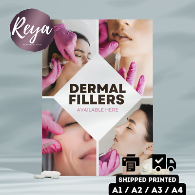 Hautfüller Poster Druck | A5 A4 A3 A2 A1 A0 Salon Werbung Füller Lippen Wangen