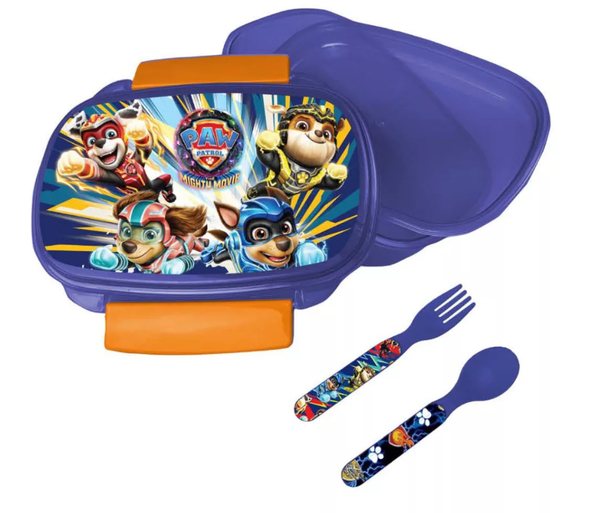 ☆ Paw Patrol Brotdose + Besteck-Set BrotbüChse Vesperdose Besteck P-0804 ☆-image