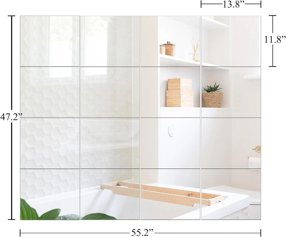 Espejos versátiles sin marco 14" x 12" - Ideal para gimnasio, baño y sala de estar Foto 4 de 4