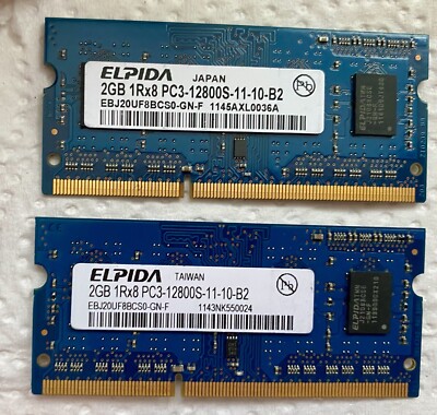  2 x ELPIDA 2GB = 4 GB  1Rx8  PC3-12800S Notebook Speicher