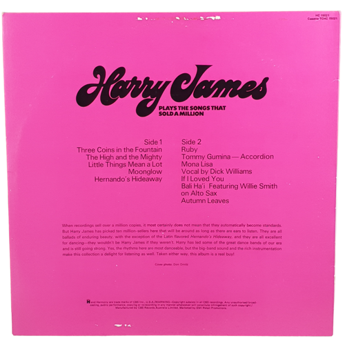 Vtg Harry James Plays Songs Sold Millions Vinyl Harmony HC15021 AUS 33 Rpm 12" - Bild 3 von 7